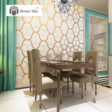 TST Mosaic Collages Goleden Silver Curve Wall Puzzle Parquet Hand Craft Mosaic Pictures