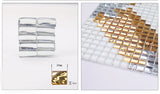 TST Mosaic Collages Goleden Silver Diamond Crystal Glass Parquet Mosaic Tiles Wall Deco