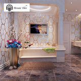 TST Mosaic Collages Goleden Silver Curve Wall Puzzle Parquet Hand Craft Mosaic Pictures