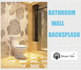 TST Mosaic Collages Big Flower Silver Rose Crystal Glass Wall Deco Art Mosaics
