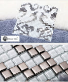 TST Mosaic Collages Silver Vines Flower Pattern Home Hotel Deco Art Mosaics