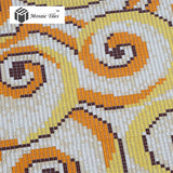 TST Mosaic Collages Golden Auspicious Clouds Parquet Crystal Glass Wall Backsplash