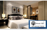 TST Mosaic Collages Silver Vines Flower Pattern Home Hotel Deco Art Mosaics