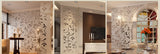 TST Mosaic Collages Silver Vine Leaves Beautiful Pattern Deco Art Mosaic Tiles