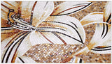 TST Mosaic Mural White Lily Flower Parquet Customized Art Wall