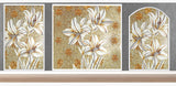TST Mosaic Mural White Lily Flower Parquet Customized Art Wall