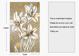 TST Mosaic Mural White Lily Flower Parquet Customized Art Wall