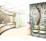 TST Mosaic Murals Fortune Lucky Tree Colorful Wall Deco Art Design TSTBSM016