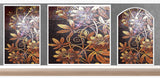 TST Mosaic Mural Nature Flower Vines Red & Black Shinning Crystal Unique Interior Wall Deco