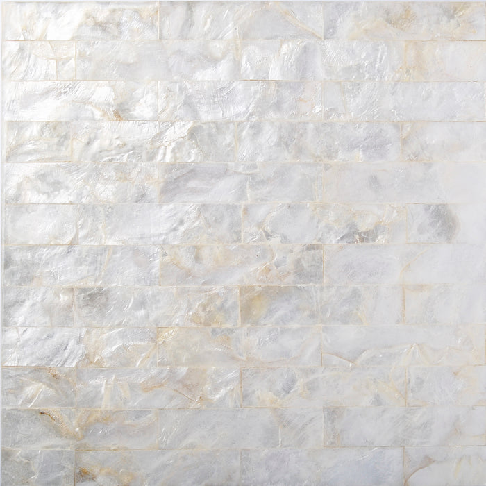 TST Freshwater Shell Pad Tiles Subway Natural White Seamless Shell Living Room & Bathroom Mosaic Tile