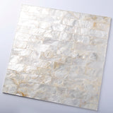TST Freshwater Shell Pad Tiles Subway Natural White Seamless Shell Living Room & Bathroom Mosaic Tile