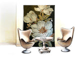 TST Mosaic Mural White Kapok Beautiful Flower Parquet Unique Design