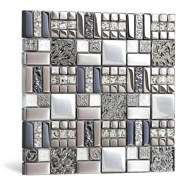 Luxurious Home Decoration Bright Color Bevel Glass White Metal Porcelain  Mosaic Mirror Mosaic Tile Brick 3D Wall Tiles Mosaic - China Glass Mosaic  Tile and Mosaic Tile
