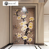 TST Mosaic Murals Butterfly Flowers Mirror Background Mosaic Picture TSTBSM012