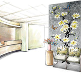 TST Mosaic Murals Butterfly Flowers Mirror Background Mosaic Picture TSTBSM012