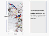 TST Mosaic Mural Nature Spring Birds Interior Art Wall Parquet Design