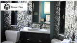 TST Black Lip Mother Of Pearl Tile Black Silver Green Squared 4/5'' Chips Deapwater Seashell Pad Tile