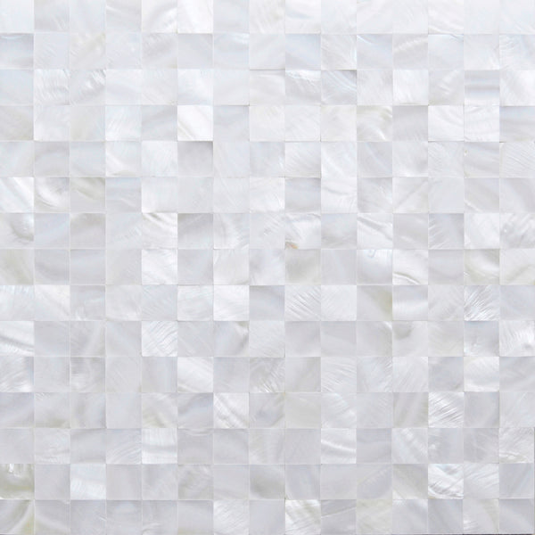 TST Mother Of Pearl Tiles White Squared 4/5'' Chips 2 mm