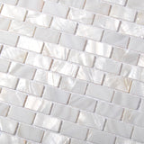 TST Mother Of Pearl Tiles White Subway Interlocking Gliterring Fresh Water Shell Tile