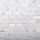 TST Mother Of Pearl Tiles White Subway Interlocking Gliterring Fresh Water Shell Tile
