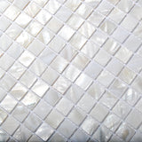 TST Mother Of Pearl Tiles White Squared 4/5'' Chips Natural Iridescent Finish Shell Tiles