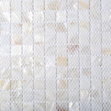 TST Mother Of Pearl Tiles White Squared 4/5'' Chips Natural Iridescent Finish Shell Tiles