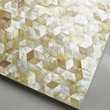 TST Yellow Lip Shell Pad Tiles Diamond Mirror Decor Hexagon Shell  Backsplash & Wall Remodeling Deep Sea Shell Pad Tiles