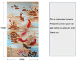 TST Mosaic Mural Red Goldfish Lotus Pond Crystal Glass Picture Wall Design