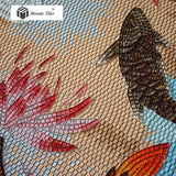 TST Mosaic Mural Red Goldfish Lotus Pond Crystal Glass Picture Wall Design