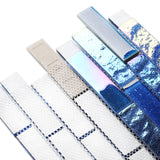 Blujellyfish Blue Glass Tile Iridescent Starry Sky design Backsplash Tile for Swimming Pool Kitchen Bathroom Walls【Pack of 5 Sheets】