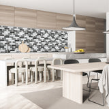 Glass 3D Tiles for Kitchen Bathroom Wall Backsplash Brown Silver Luxury Textured Art Mosaic Interlocking Glass Bricks Accent Tile【Pack of 5 Sheets】