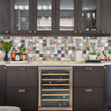 Antique 2'' x 2'' Glass Squared Tile Glazed Red Grey Grid Mosaic Wall Backsplash Tile【Pack of 5 Sheets】