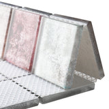 Antique 2'' x 2'' Glass Squared Tile Glazed Red Grey Grid Mosaic Wall Backsplash Tile【Pack of 5 Sheets】
