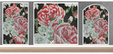 TST Mosaic Mural Red Peony Flower Blossom Handcraft Home Art Wall