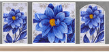 TST Mosaic Mural Jade Glass Sea Blue Big Flower Home Hotel Interior Deco