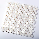TST Freshwater Shell Pad Tiles White Round Chips Shinning Kitchen Backsplash Bathroom Wall Deco