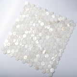 TST Mother Of Pearl Tiles White Hexagon Shinning Wall Deco Backsplash Shell
