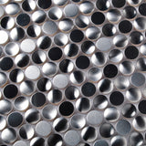 TST Stainless Steel Mosaic Tile Silver Round Chips Backsplash Living Room Wall Decor