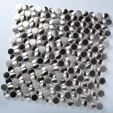 TST Stainless Steel Mosaic Tile Silver Round Chips Backsplash Living Room Wall Decor