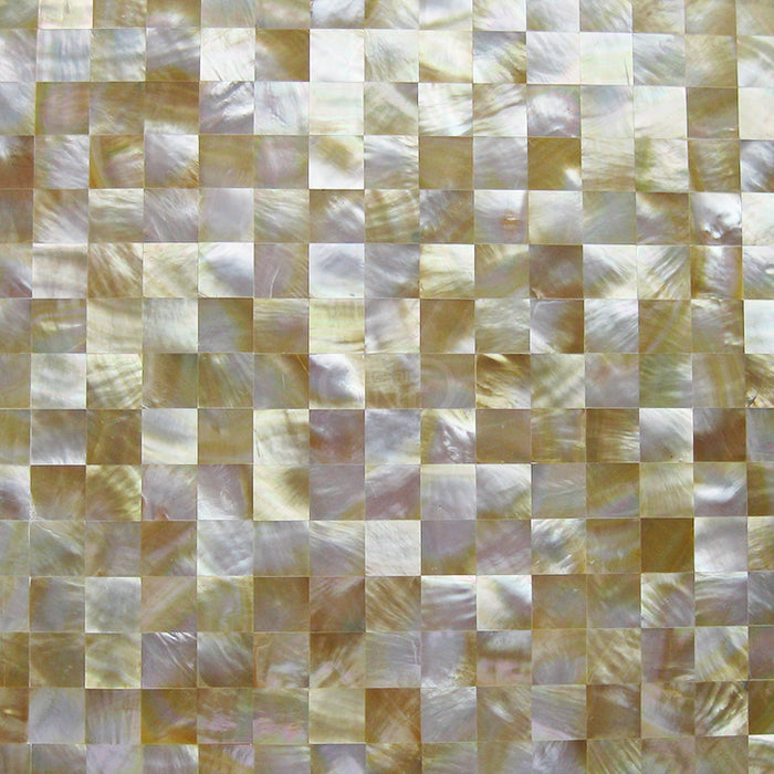 TST Yellow Lip Shell Sea Shell Yellow Gold Seamless Squared Mother Of Pearl Mosaic Tile Backsplash Kitchen Bathroom Wall Mirror Deco