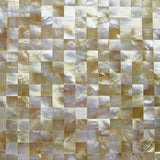 TST Yellow Lip Shell Sea Shell Yellow Gold Seamless Squared Mother Of Pearl Mosaic Tile Backsplash Kitchen Bathroom Wall Mirror Deco