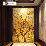 TST Mosaic Mural Golden Flower And Birds Customize Picture Art Parquet Mosaic
