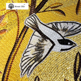 TST Mosaic Mural Golden Flower And Birds Customize Picture Art Parquet Mosaic