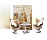 TST Mosaic Murals Yellow Painting Tower Old Town Hand Made Customized Wall Deco