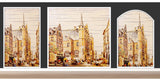 TST Mosaic Murals Yellow Painting Tower Old Town Hand Made Customized Wall Deco