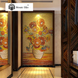 TST Mosaic Murals Sunflower Van Gogh Oil Painting Customized Mosaic Art TSTBSM002