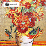 TST Mosaic Murals Sunflower Van Gogh Oil Painting Customized Mosaic Art TSTBSM002
