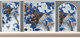 TST Mosaic Mural Blue Leaves White Flower Butterfly Living-room Interior Deco