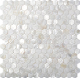TST Mother Of Pearl Tiles White Hexagon Shinning Wall Deco Backsplash Shell