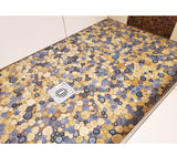 Porcelain Pebbles Tile Art Mosaics Glazed Blue Ceramic Tiles for Bathroom Shower Floor【Pack of 5 Sheets】